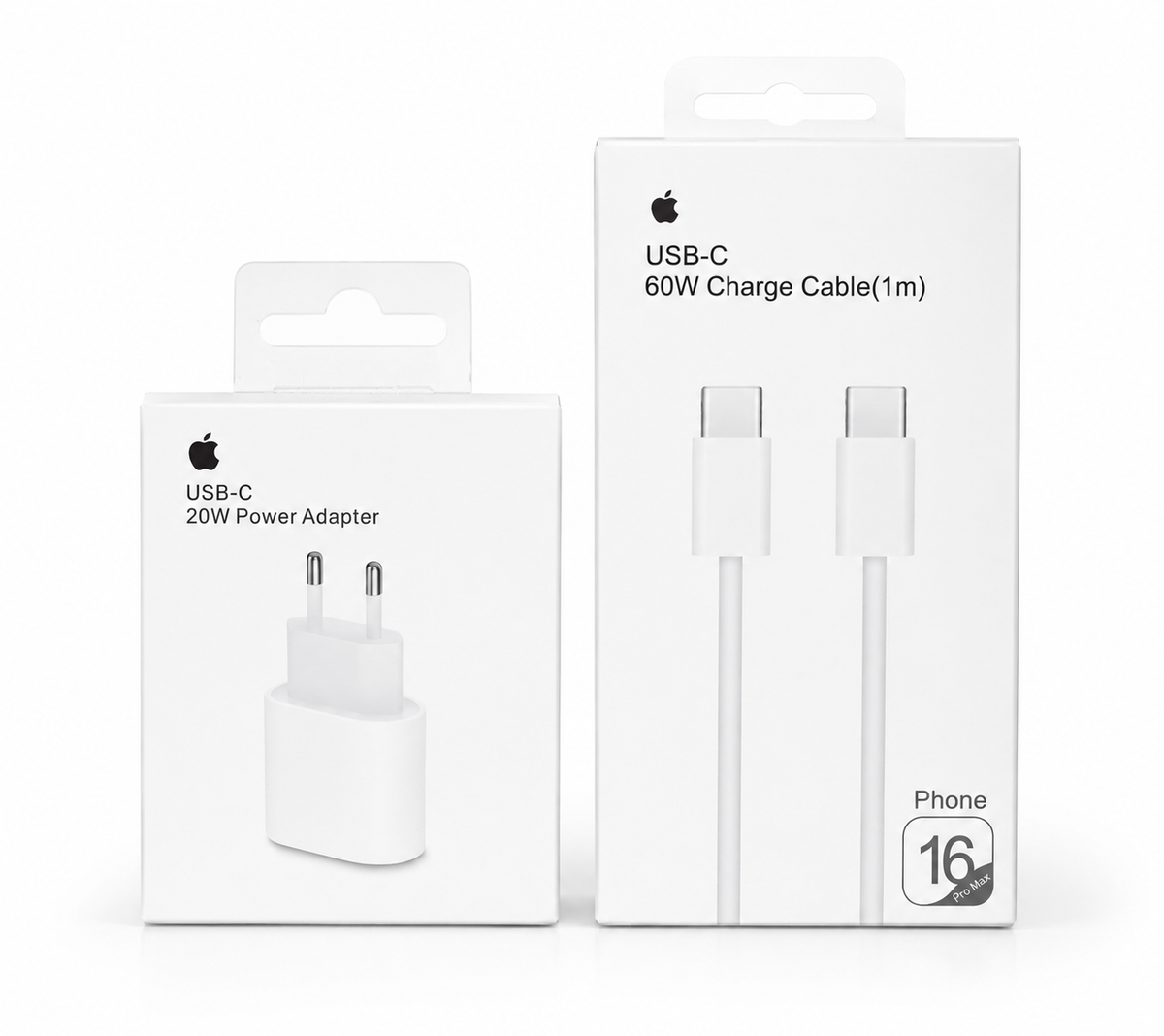 Kit Carregador Iphone original USB-C 20W + Cabo USB-C 60W de 1 Metro