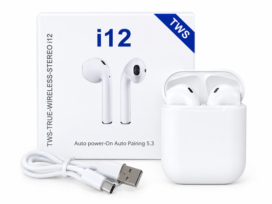 Fone de Ouvido Bluetooth i12 TWS 5.3 Branco